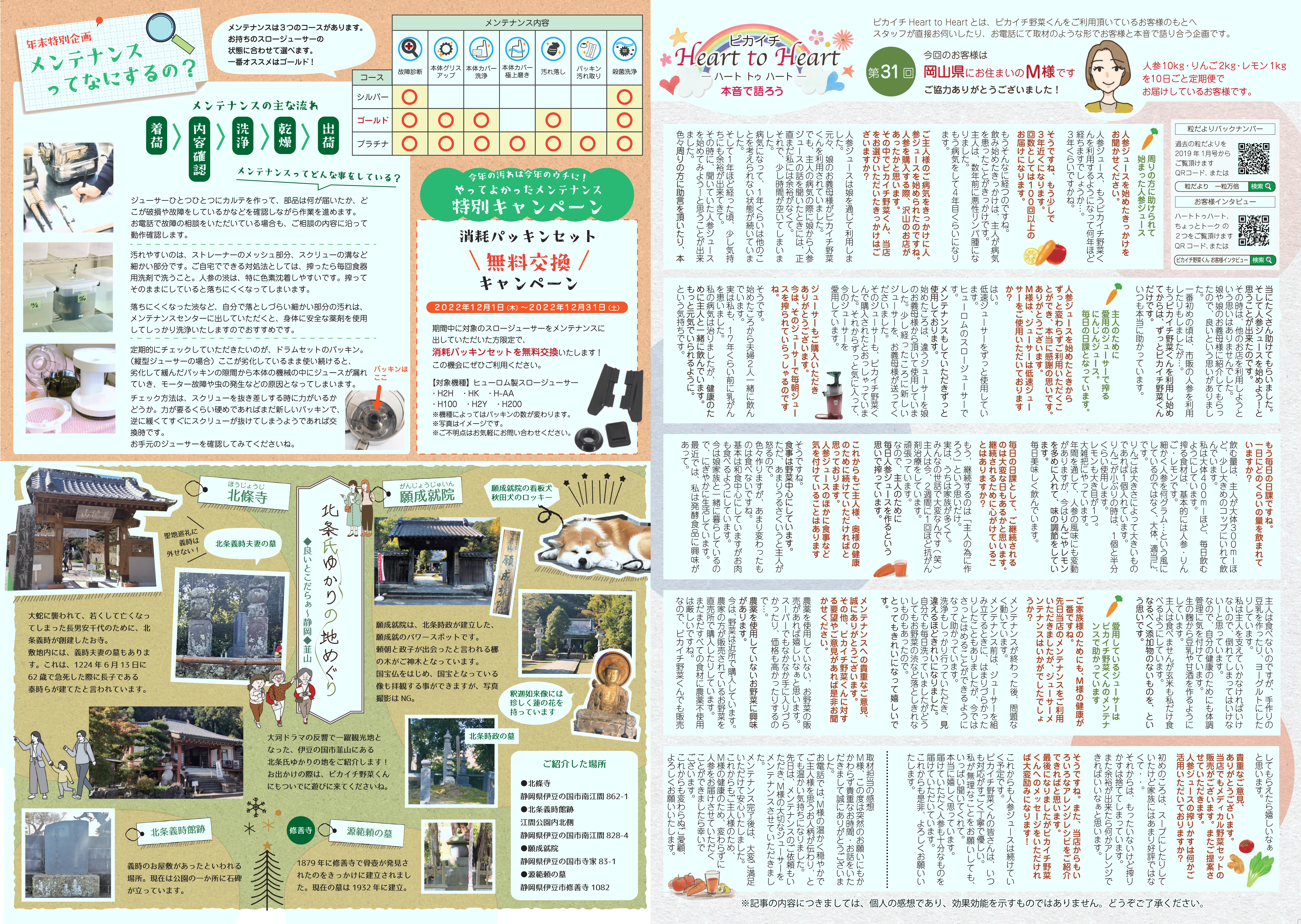 粒だより 2022年12月号 裏